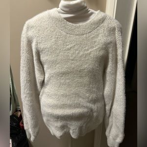 Soft cream sweater with hint of gold shimmer. Loft.